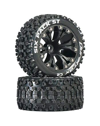 Duratrax Six Pack ST 2.8" 2WD Mounted 1/2" Offset Tires, Black (2), DTXC3562