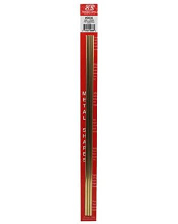 K&S Precision Metals 9836 Thin Wall Brass Tube, 4mm O.D. X .225mm Wall Thickness X 300mm Long, 3 Pieces per Pack, Made in The USA