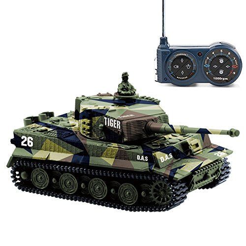 Cheerwing 1:72 German Tiger I Panzer Tank Remote Control Mini RC Tank with Rotating Turret and Sound