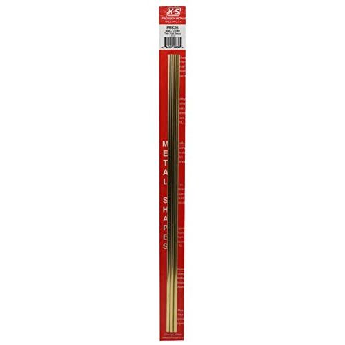 K&S Precision Metals 9836 Thin Wall Brass Tube, 4mm O.D. X .225mm Wall Thickness X 300mm Long, 3 Pieces per Pack, Made in The USA