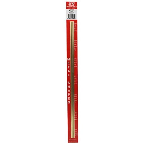 K&S Precision Metals 9865 Round Brass Rod, 3mm Diameter X 300mm Long, 3 Pieces per Pack, Made in The USA